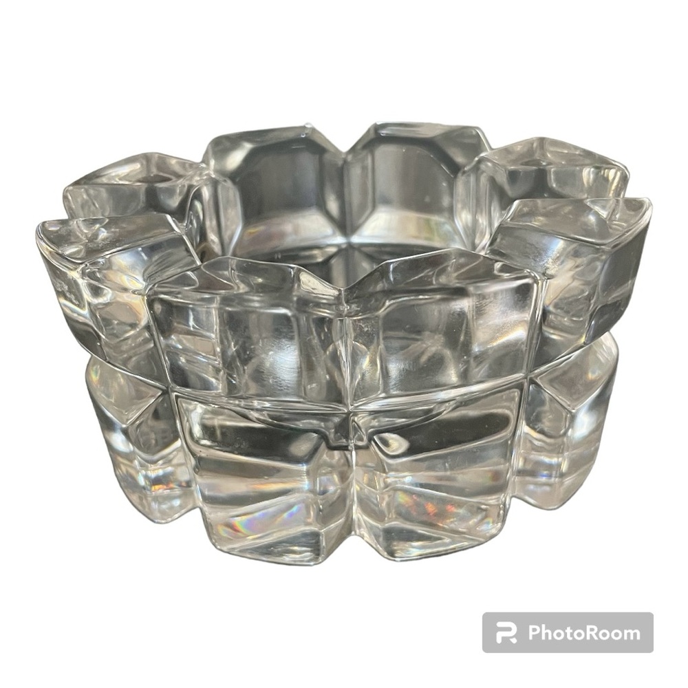 MIKASA glass votive holder or cigar ashtray (?!?) heavy - no chips/cracks - EUC!